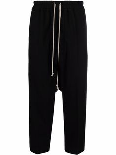 Rick Owens укороченные брюки с низким шаговым швом и кулиской