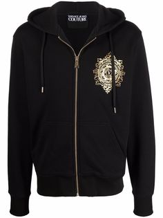 Versace Jeans Couture худи на молнии с логотипом V-Emblem