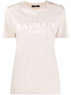 Balmain футболка на пуговицах с логотипом