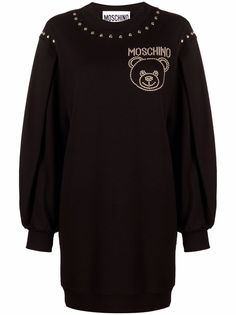 Moschino платье-свитер с узором Teddy Bear