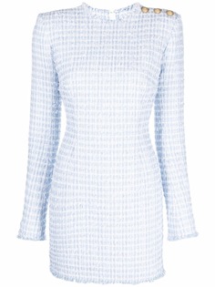 Balmain твидовое платье с длинными рукавами
