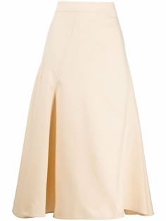 Jil Sander расклешенная юбка миди с завышенной талией