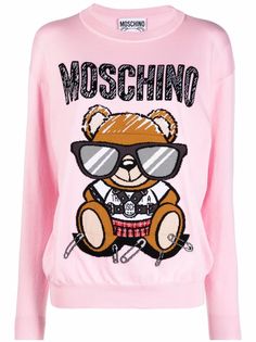 Moschino джемпер Teddy Bear вязки интарсия