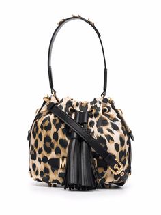 Moschino сумка-ведро с леопардовым принтом