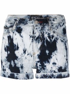Philipp Plein выбеленные джинсовые шорты