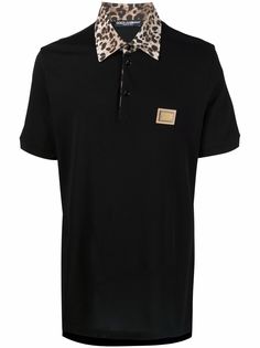 Dolce & Gabbana рубашка поло с леопардовым принтом