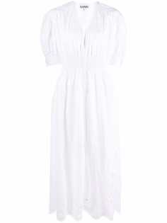 GANNI embroidered midi dress