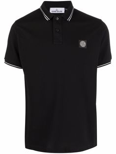 Stone Island рубашка поло с нашивкой-логотипом