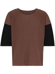 Homme Plissé Issey Miyake плиссированная футболка в двух тонах