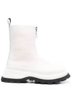 Jil Sander two-tone ridged boots