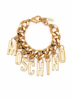 Moschino logo-lettering chain-link bracelet
