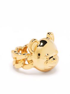 Moschino teddy bear-detail chain-link ring