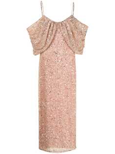 Badgley Mischka платье с открытыми плечами и пайетками
