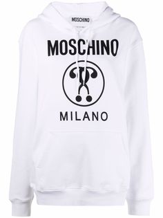 Moschino logo-print pullover hoodie