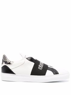 Roberto Cavalli logo-print strap sneakers