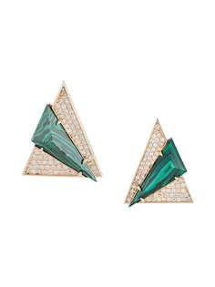 Terzihan серьги-гвоздики Aztec из розового золота с бриллиантами