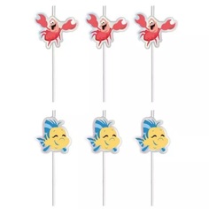 Соломка для напитков с декарацией, 6 шт Procos Ariel Under The Sea