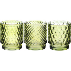 Подсвечник Hakbijl glass зелёный в ассортименте 8х7 см