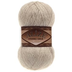 Пряжа Alize Angora Gold Simli, 20 % шерсть, 75 % акрил, 5 % люрекс, 100 г, 500 м, 5 шт., 152 бежевый меланж