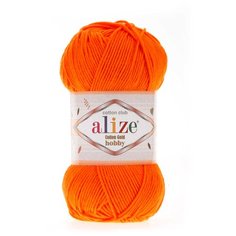 Пряжа Alize Cotton Gold Hobby 50г 165м (55% хлопок, 45% акрил) (37 оранжевый), 5 мотков