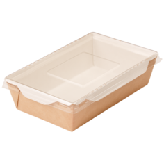 Контейнер одноразовый картонный для салатов Eco OpSalad 800 мл, 20,7x12,7x5,5 см, коричневый (5 шт)