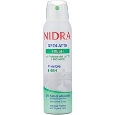 Nidra дезодорант, спрей, Deolatte Fresh с молочными протеинами и экстрактом алоэ, 150 мл