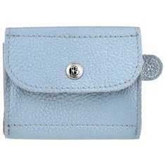 Кошелек BB1 из натуральней кожи, цвет голубой металлик