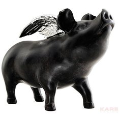 KARE Design Копилка Pig, коллекция "Свинья" 23*17*10, Полирезин, Черный