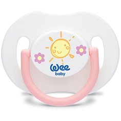 WeeBaby Дневная ортодонт. Соска-Пустышка с колпачком, от 6 мес., Розовая