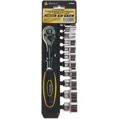 Набор инструментов Эврика ER-96080, 11 предм., черный