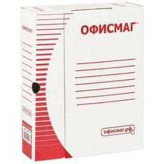 ОфисМаг Короб архивный с клапаном, А4, 75 мм, микрогофрокартон белый