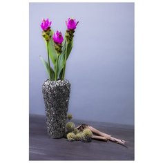 KARE Design Ваза Rose Multi, коллекция "Розы" 18*37*18, Фарфор, Серебряный