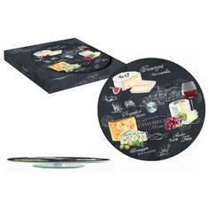 Блюдо Easy Life стеклянное для сыра (вращающееся) "Мир сыров", 23 см (R2S441_WOCH-AL)
