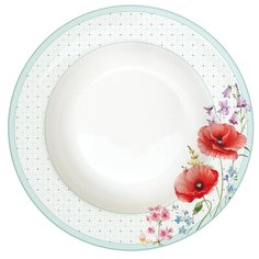 Тарелка суповая Easy Life "Красные маки" без инд.упаковки, фарфор, 21.5 см (EL-R0943_COQU)