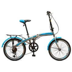 Городской велосипед HOGGER Flex (2021) серый/голубой (требует финальной сборки)