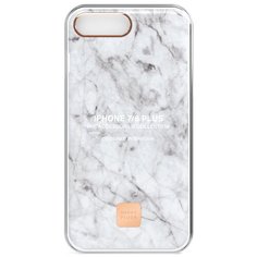 Чехол-накладка Happy Plugs 9150 + защитная пленка для Apple iPhone 7 Plus/iPhone 8 Plus white marble