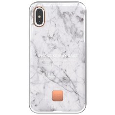 Чехол-накладка Happy Plugs 9326 для Apple iPhone Xs Max white marble