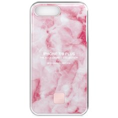 Чехол-накладка Happy Plugs 9151 + защитная пленка для Apple iPhone 7 Plus/iPhone 8 Plus pink marble