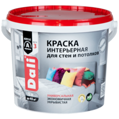 Краска акриловая DALI Для стен и потолков моющаяся матовая белоснежный 5 л
