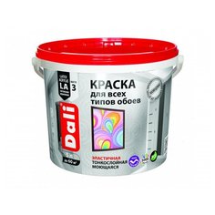 Краска акриловая DALI Для обоев влагостойкая моющаяся матовая 5 л