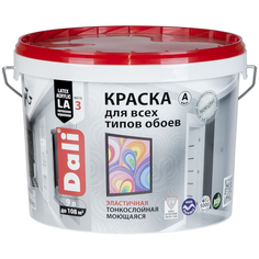 Краска акриловая DALI Для обоев влагостойкая моющаяся матовая 9 л