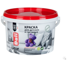 Краска акриловая DALI для детских и гостинных гипоаллергенная для детской моющаяся матовая супербелый 2.5 л