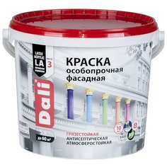 Краска акриловая DALI особопрочная Фасадная влагостойкая моющаяся матовая прозрачный 5 л