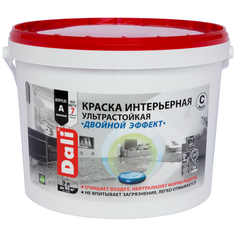Краска акриловая DALI интерьерная ультрастойкая Двойной эффект моющаяся полуматовая бесцветный 9 л