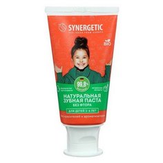 Зубная паста Synergetic Клубничка и банан от 3 до 6, 50 г, красный