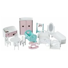 Мебель для кукольного домика "Лолли" розовая,бирюзовая Wood Fishka