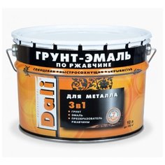 ГРУНТ- ЭМАЛЬ ПО РЖАВЧИНЕ "DALI" 3 В 1 КРАСНО-КОРИЧНЕВАЯ (RAL 3011) 10 Л (1) "РОГНЕДА"