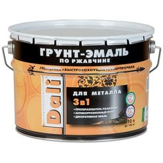 ГРУНТ- ЭМАЛЬ ПО РЖАВЧИНЕ "DALI" 3 В 1 ЗЕЛЕНЫЙ МОХ (RAL 6005) 10 Л (1) "РОГНЕДА"