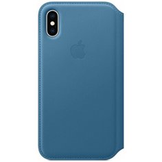 Чехол-книжка Apple Folio кожаный для iPhone XS cape cod blue