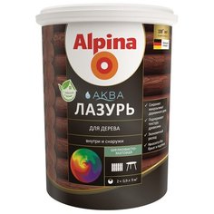 Alpina Аква Лазурь Лессирующий антисептик для дерева, черный (10л)